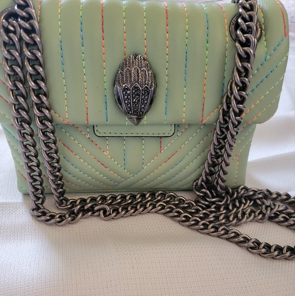Kurt Geiger Bags Lime Green Rainbow Stitch Leather Kurt Geiger London Handbag Crystal Eagle